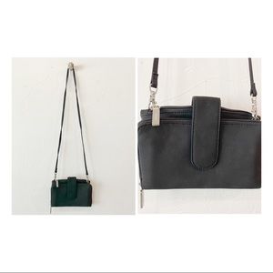 HOBO international Y2K Crossbody purse organizer wallet bag black vintage